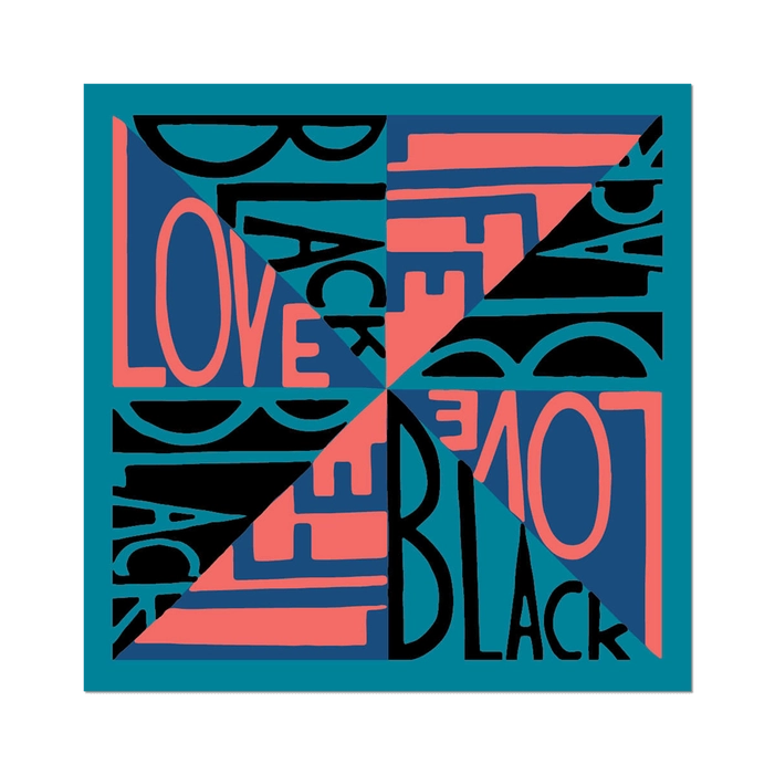 BLACK LIGHT SERIES #6: LOVE BLACK LIFE BY FAITH RINGGOLD STICKER