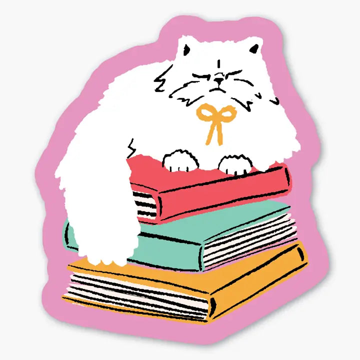 BOOK KITTY STICKER