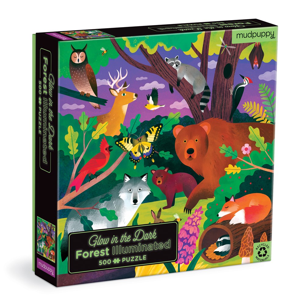 FOREST ILLUMINATED 500-PIECE GLOW IN THE DARK PUZZLE