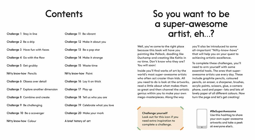 BE A SUPER AWESOME ARTIST: 20 ART CHALLENGES