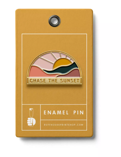 CHASE THE SUNSET ENAMEL PIN