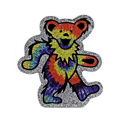 GRATEFUL DEAD DANCING BEAR GLITTER STICKER
