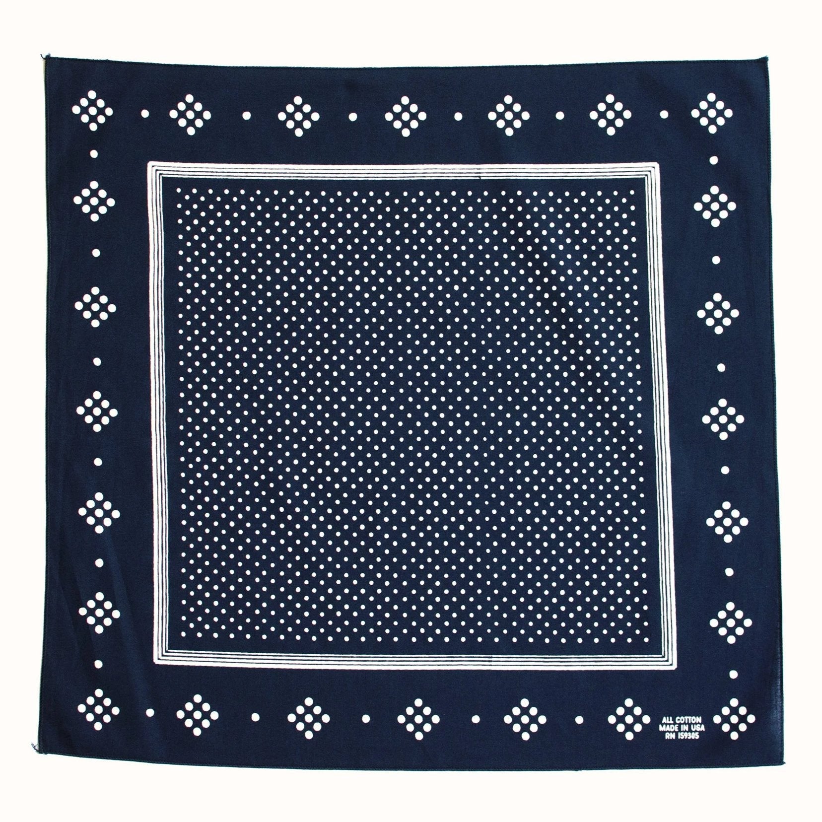 NAVY POLKA DOT BANDANA