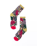 FESTIVE FLORAL SHEER CREW SOCK