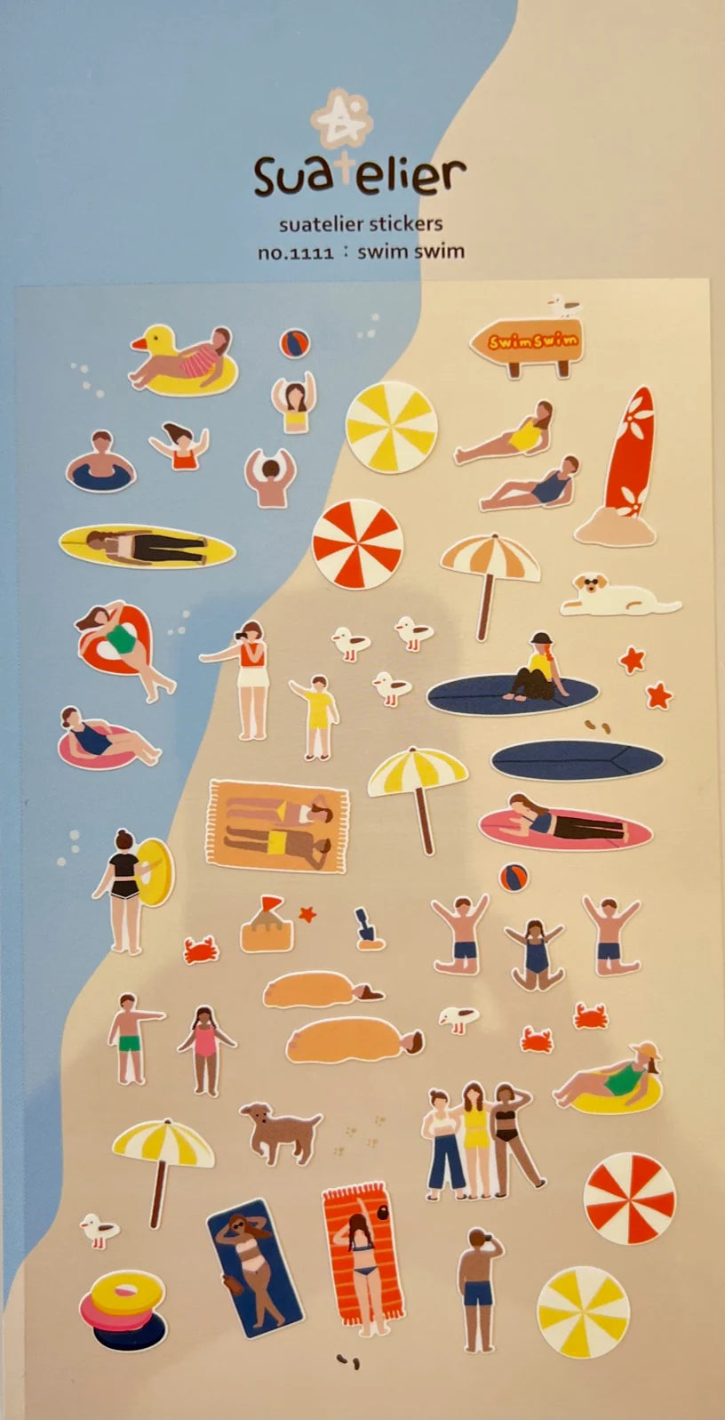 SWIM BEACH DAY STICKERS