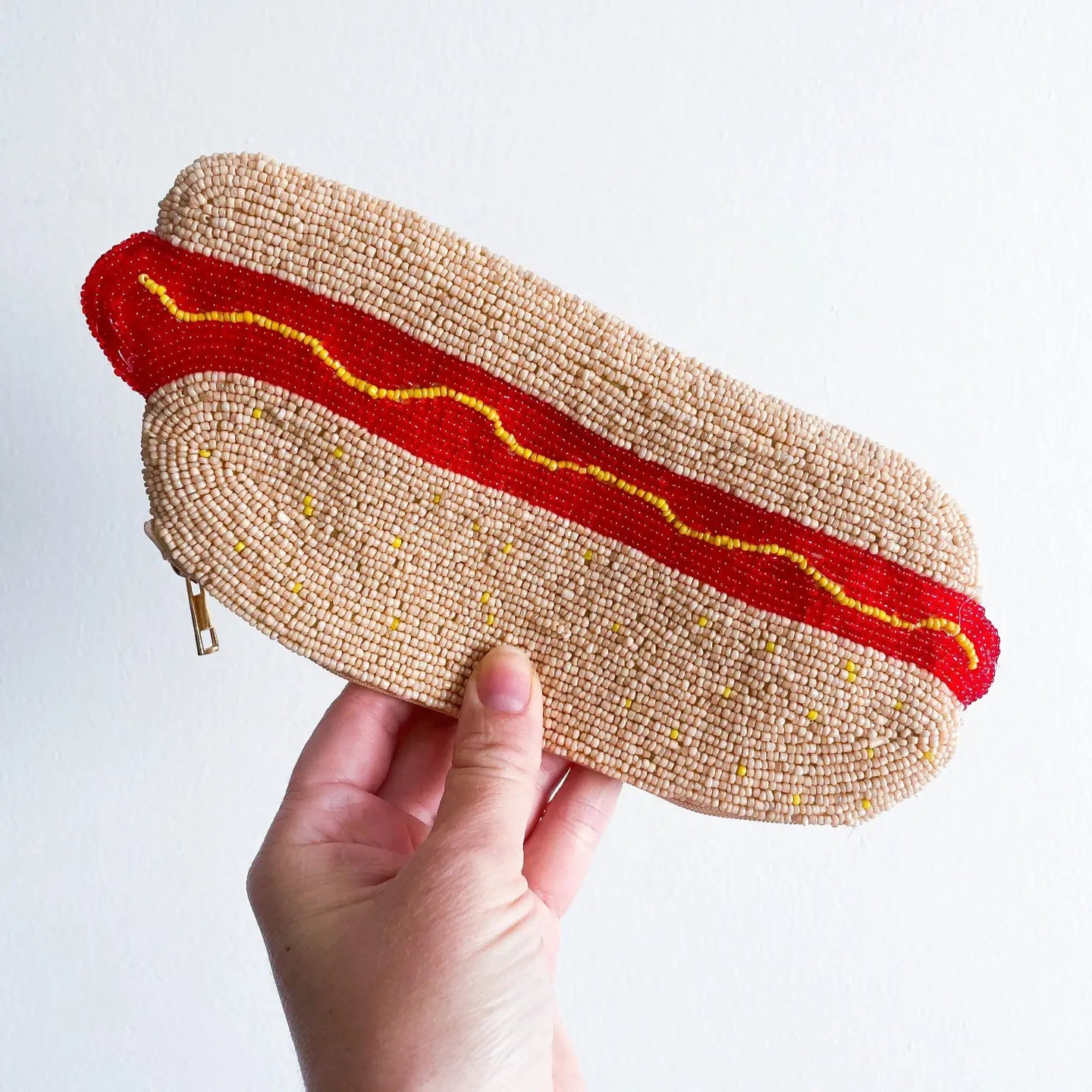 BEADED HOT DOG POUCH