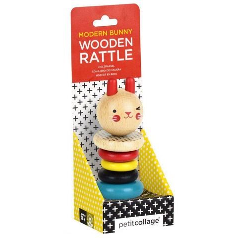WOODEN MODERN BUNNY RATTLE