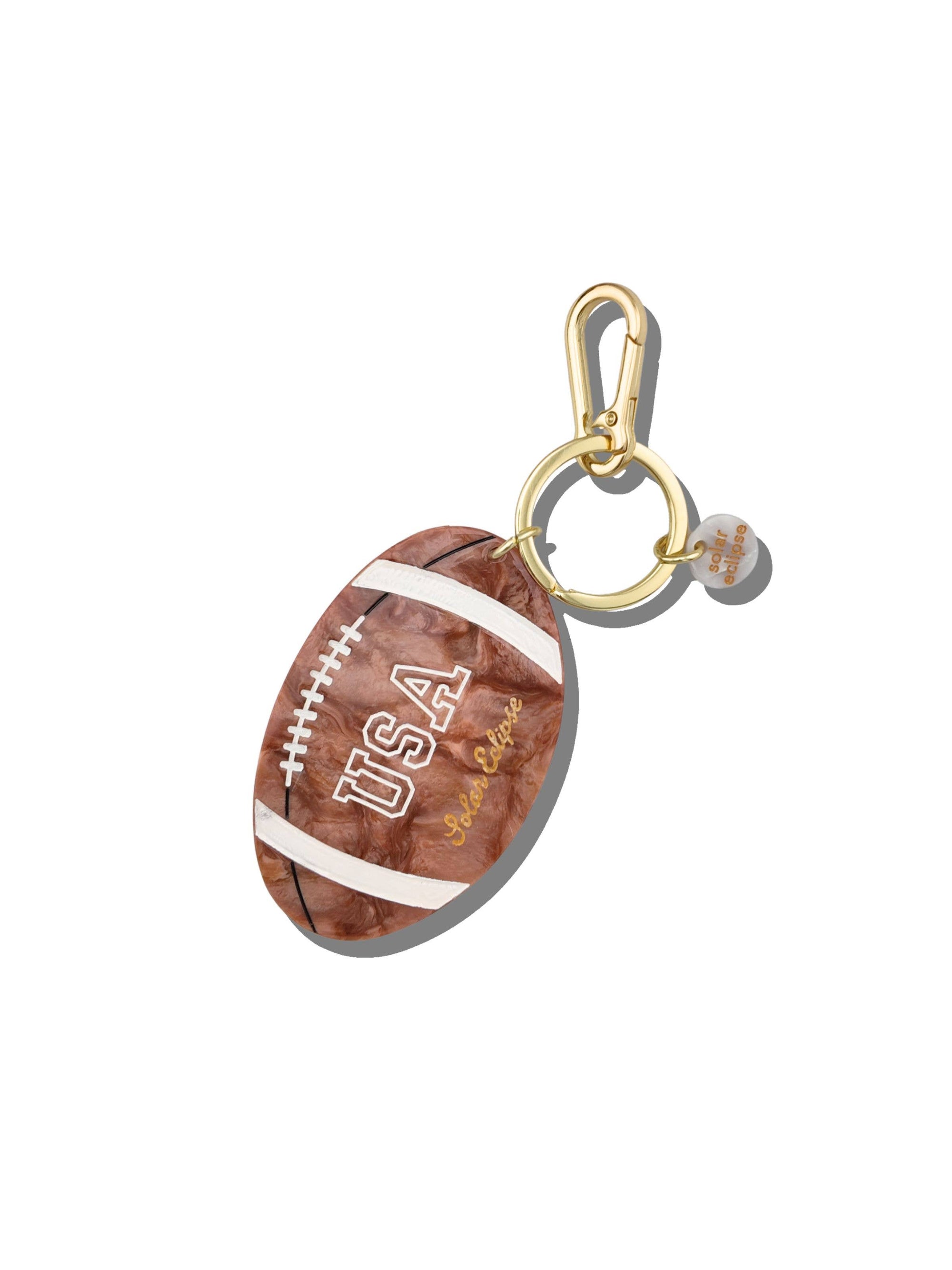 HAND-PAINTED VINTAGE FOOTBALL KEYCHAIN