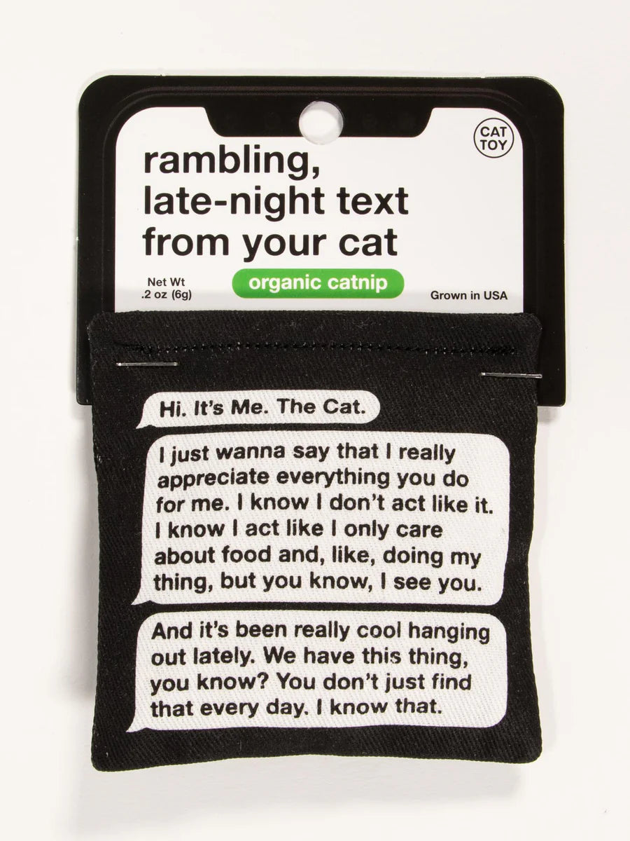 RAMBLING TEXT CATNIP TOY