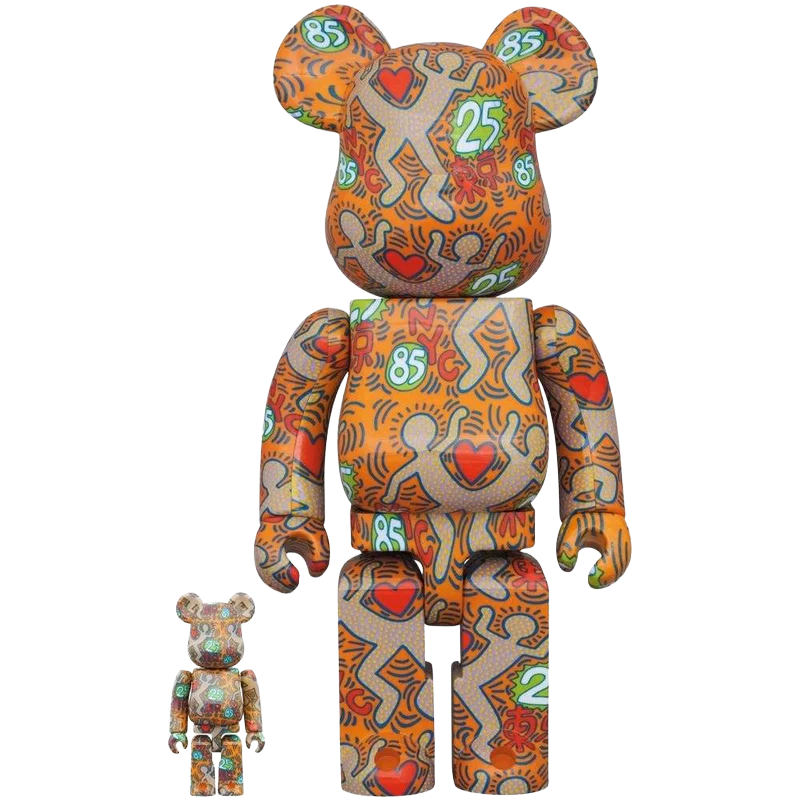 BEARBRICK X KEITH HARING SISTER CITIES SET (400% + 100%)