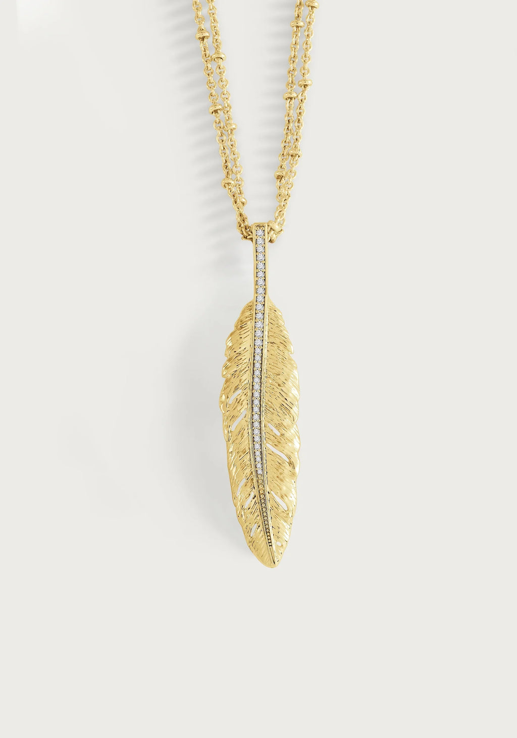 AA FEATHER LARGE PENDANT NECKLACE