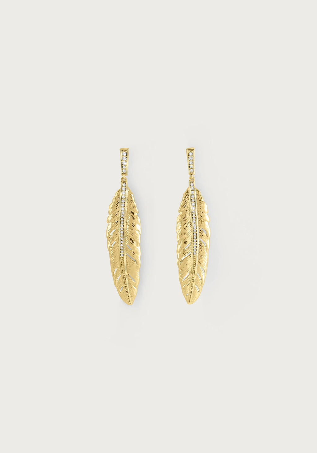FEATHER DROP EARRINGS BY ANABEL ARAM