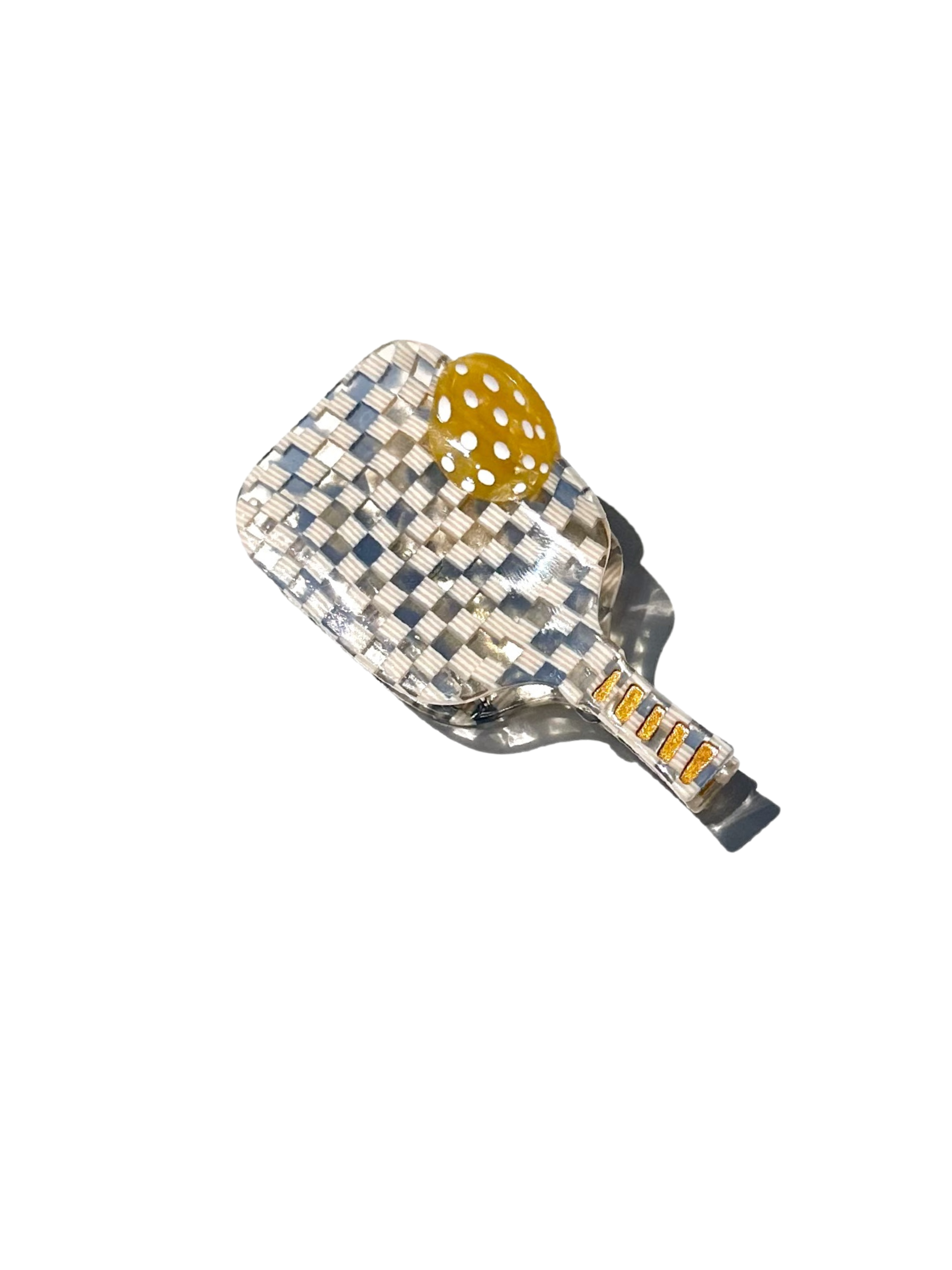HAND-PAINTED PICKLEBALL PADDLE CLAW HAIR CLIP