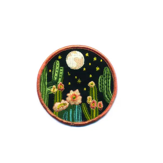 NIGHT CACTUS EMBROIDERED PATCH