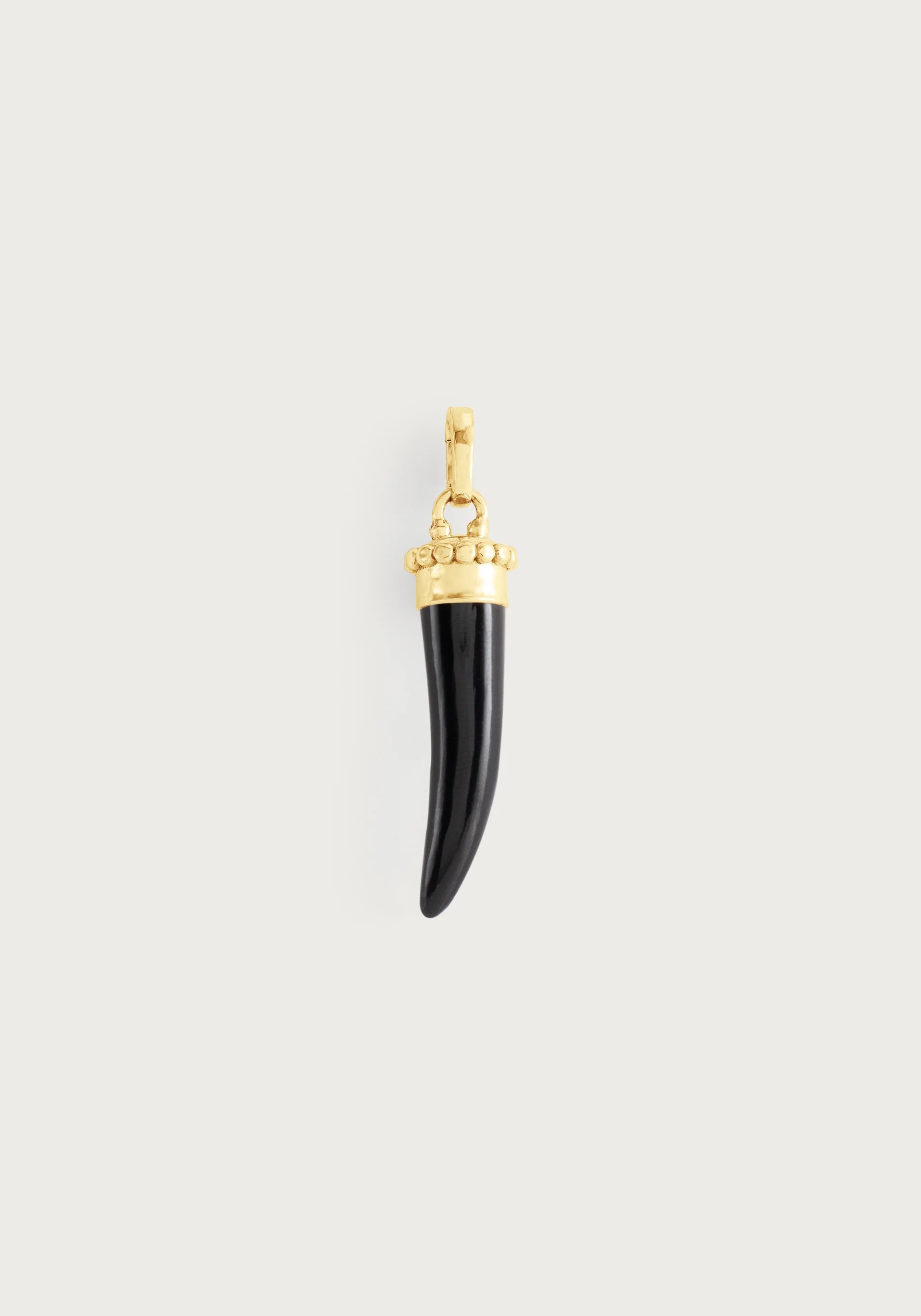 AA BLACK ONYX FORZA STONE HORN CHARM