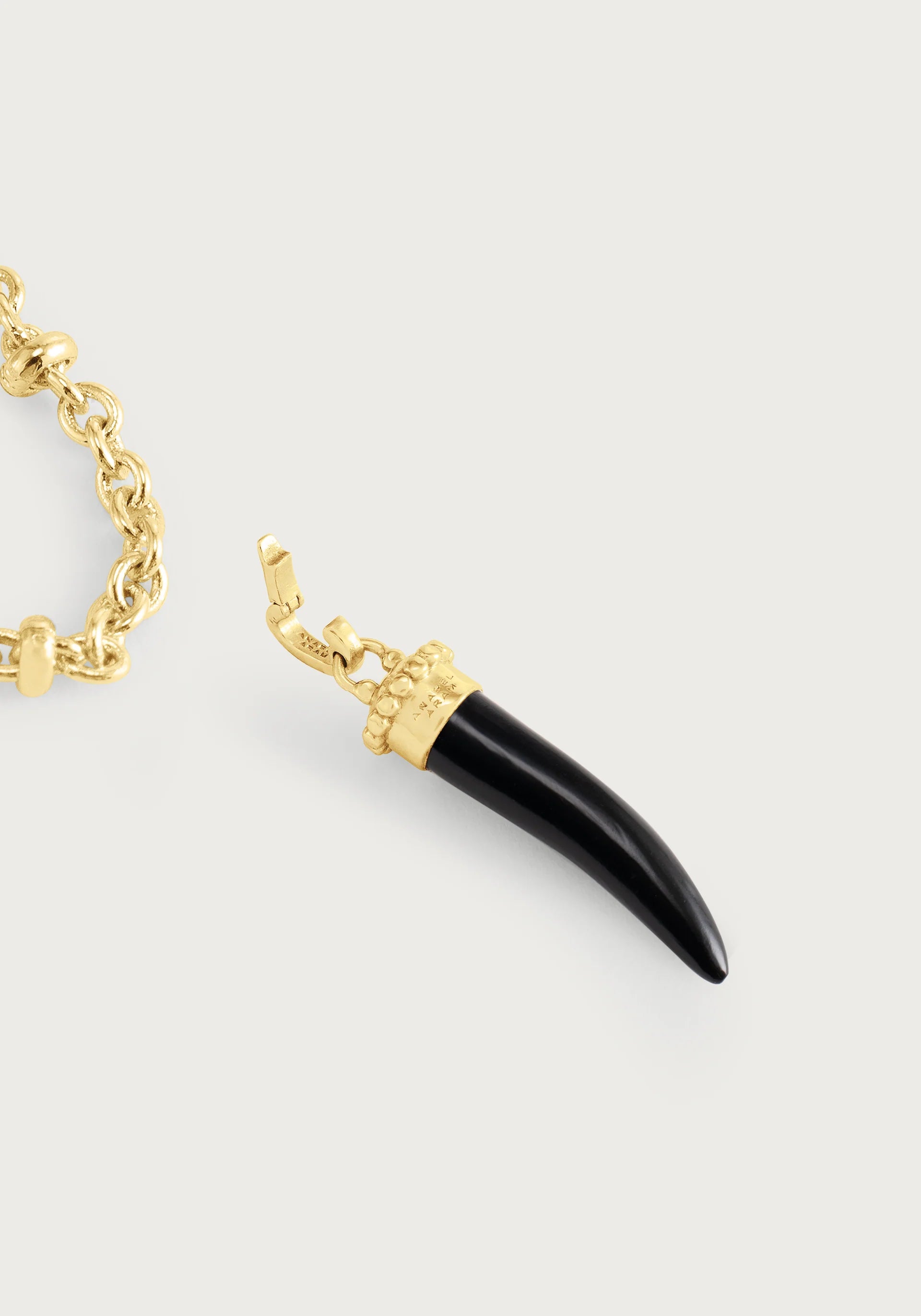 AA BLACK ONYX FORZA STONE HORN CHARM