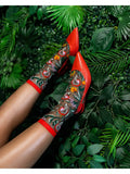 WILD FLORAL SHEER CREW SOCK