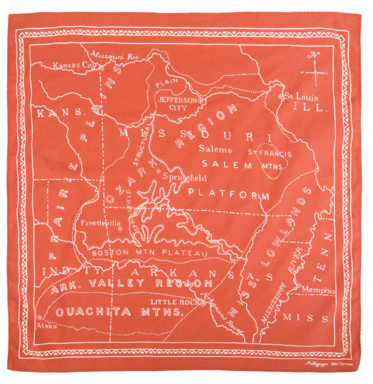 1900'S OZARK MAP BANDANA