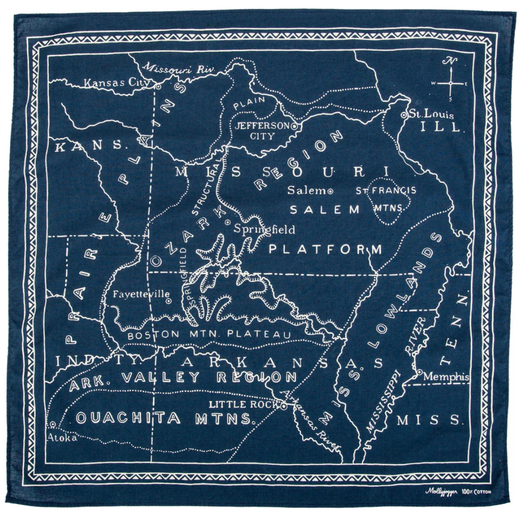 1900'S OZARK MAP BANDANA