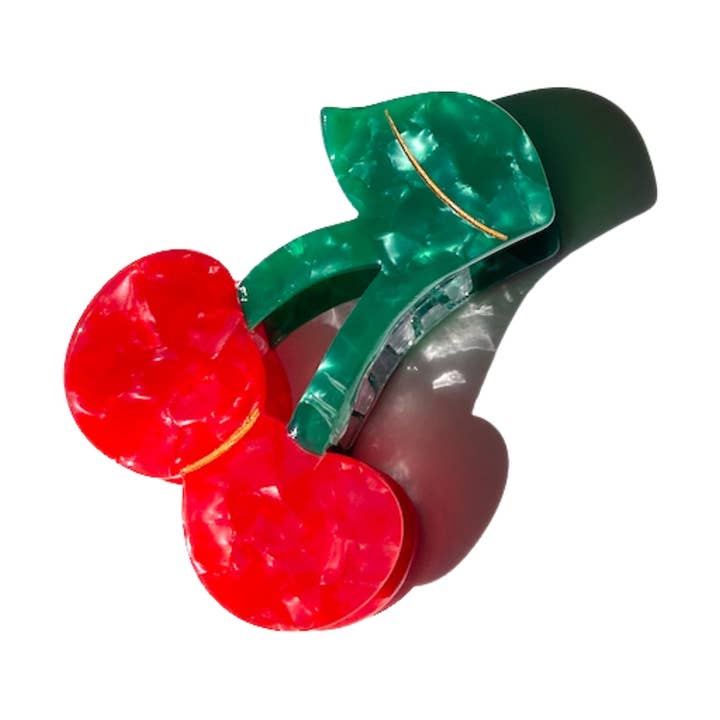 HAND-PAINTED CHERRY CLAW HAIR CLIP