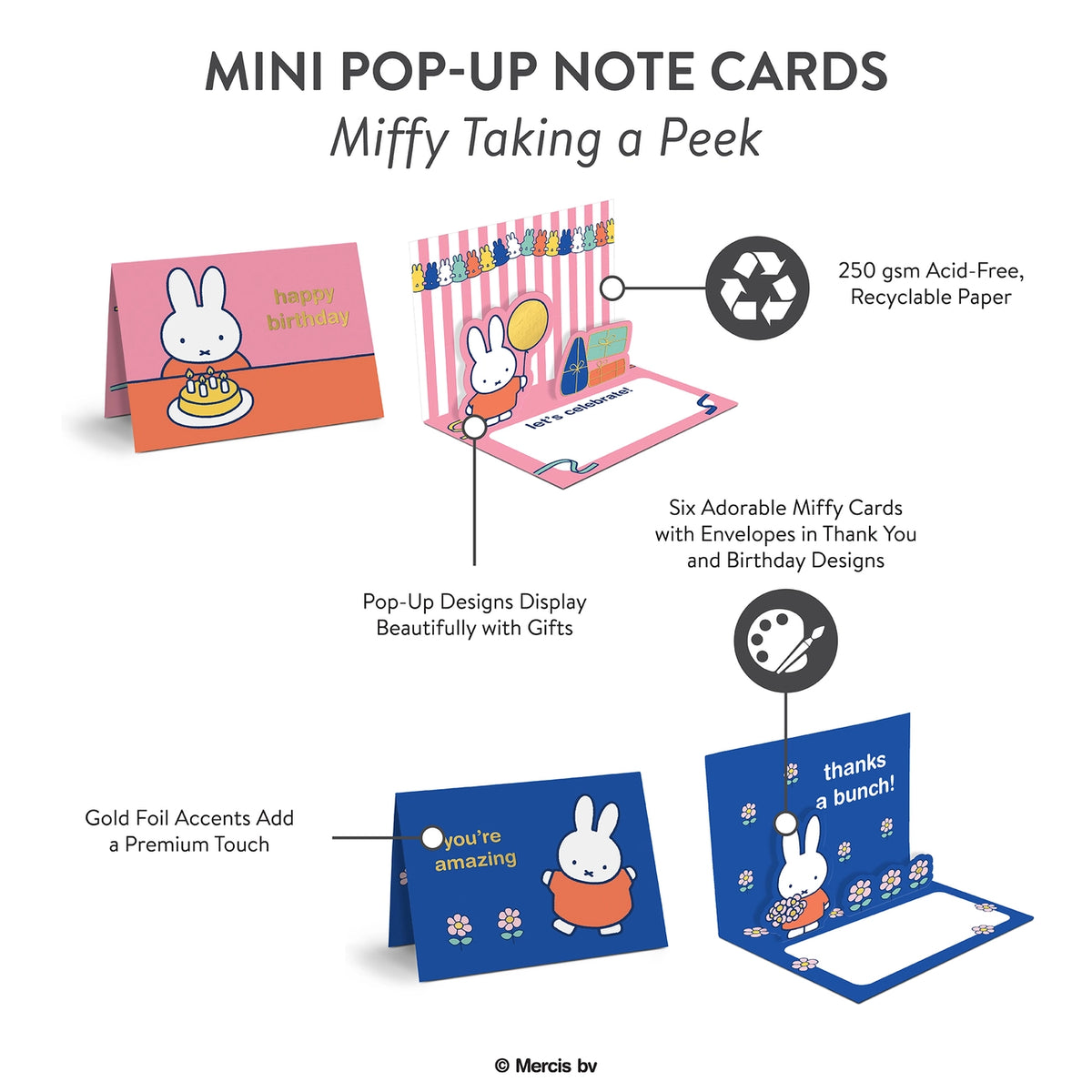 MIFFY DREAMY PETALS MINI POP-UP NOTECARDS