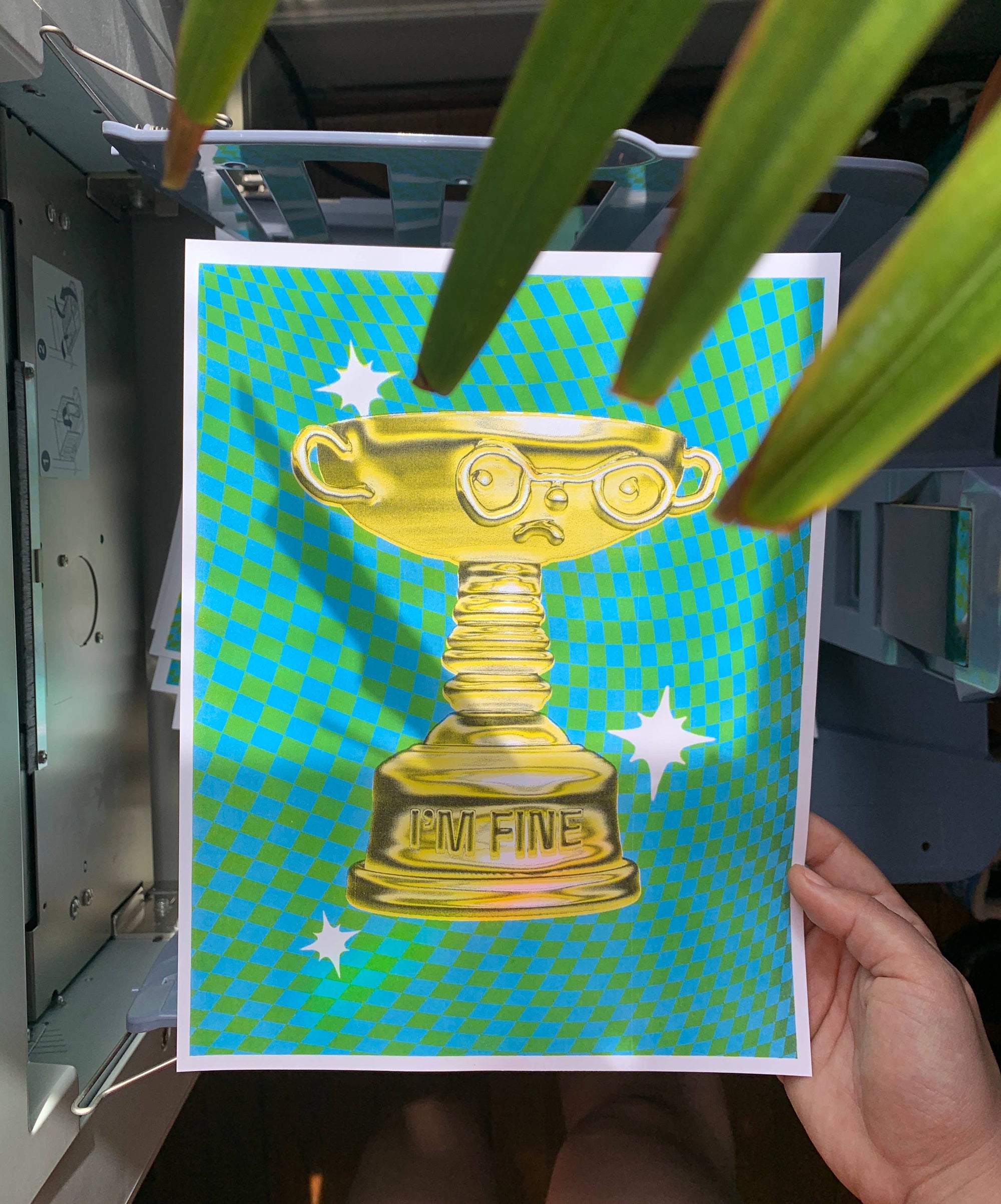 I'M FINE TROPHY RISO PRINT