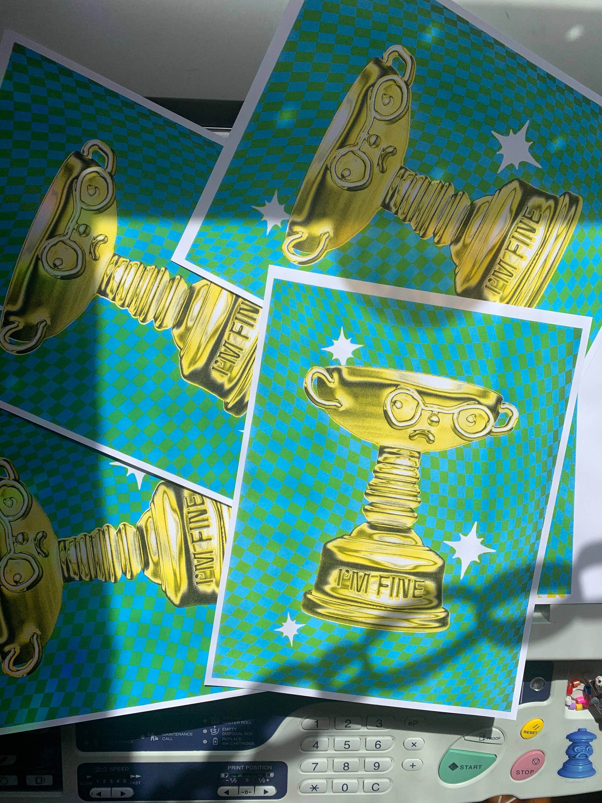 I'M FINE TROPHY RISO PRINT