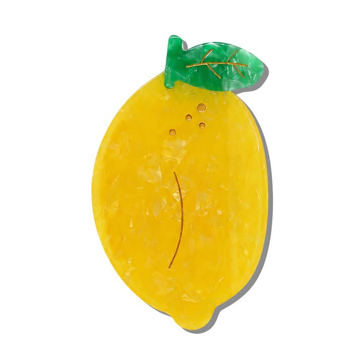 HAND-PAINTED LEMON CLAW HAIR CLIP