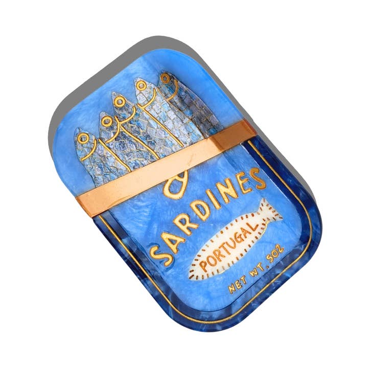 HAND-PAINTED SARDINES CLAW HAIR CLIP