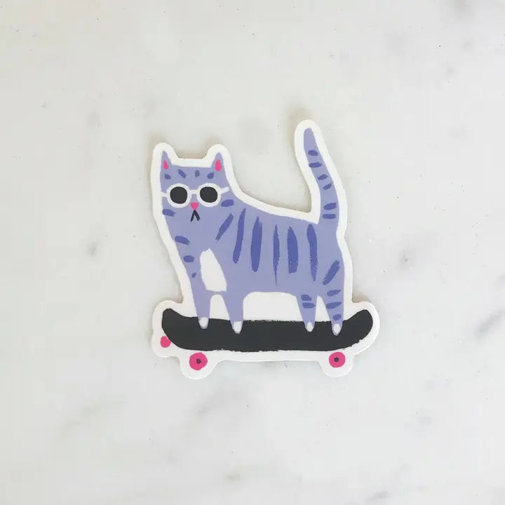 SKATER CAT STICKER