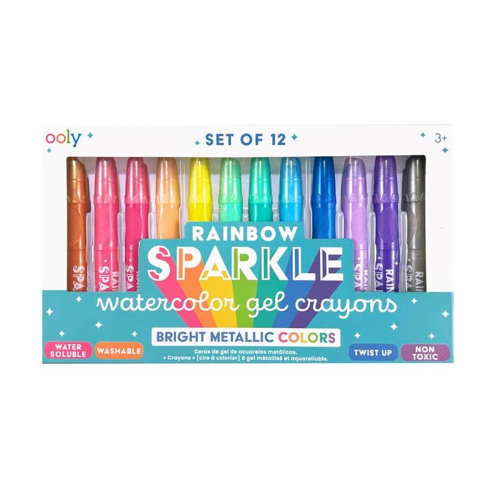RAINBOW SPARKLE WATERCOLOR GEL CRAYONS