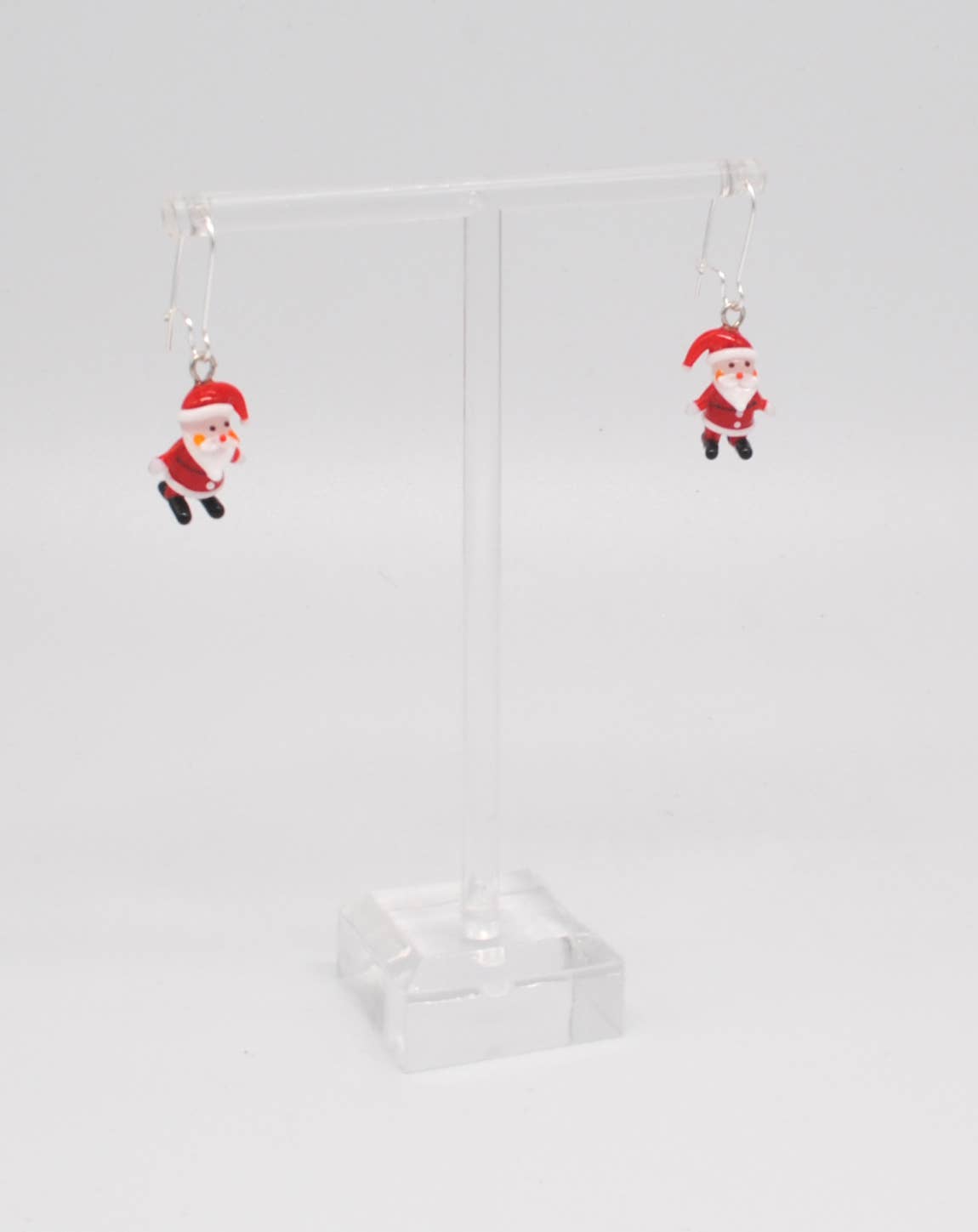 GLASS SANTA EARRINGS