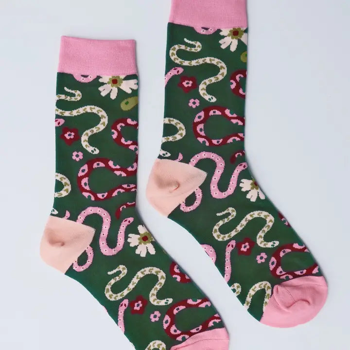 SNAKES 100% COTTON WOMEN'S CREW SOCKS