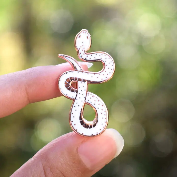 WHITE SNAKE ENAMEL PIN