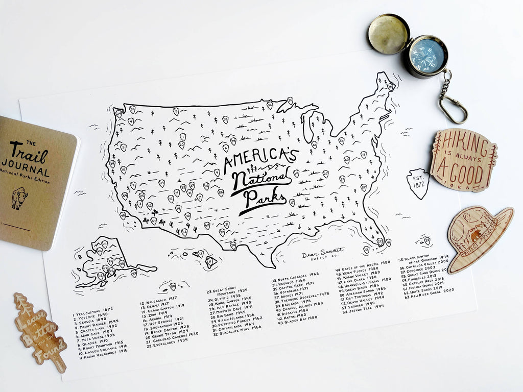 NATIONAL PARKS CHECKLIST MAP