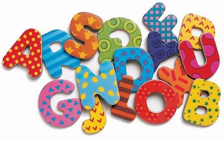 WOODEN MAGNETS 38 BIG LETTERS