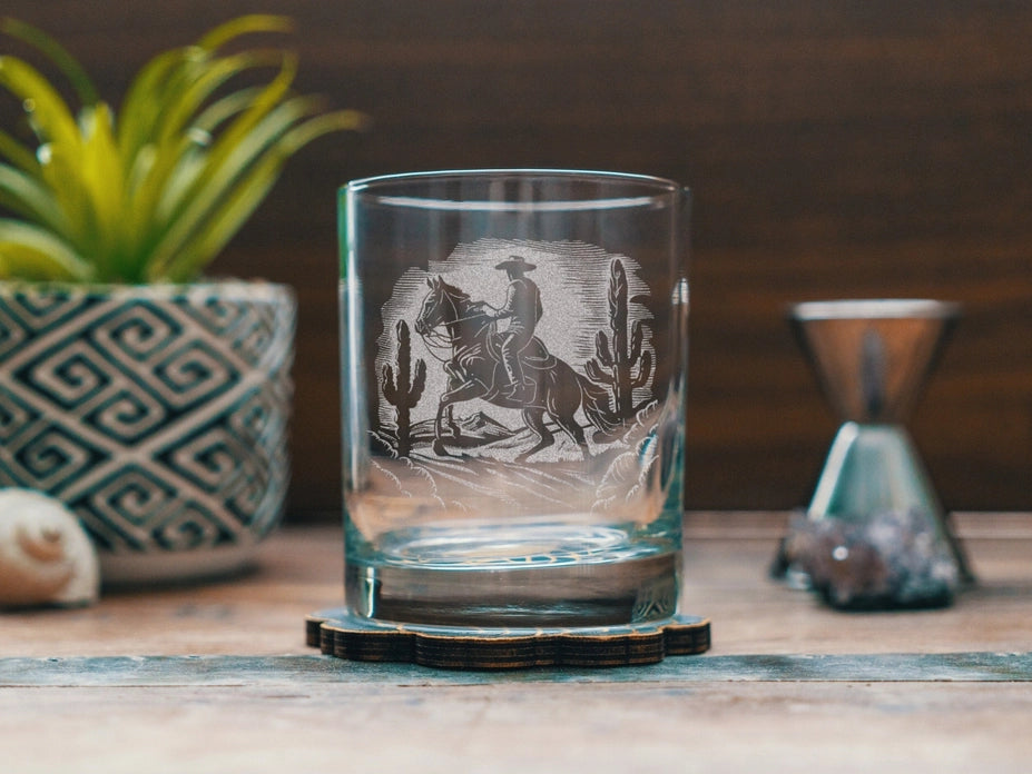 RIDE EM' COWBOY OLD-FASHIONED GLASS