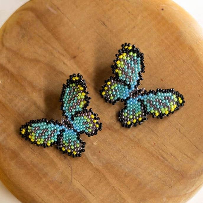 CHRYSALIS NATIVE BEADED BUTTERFLY EARRINGS