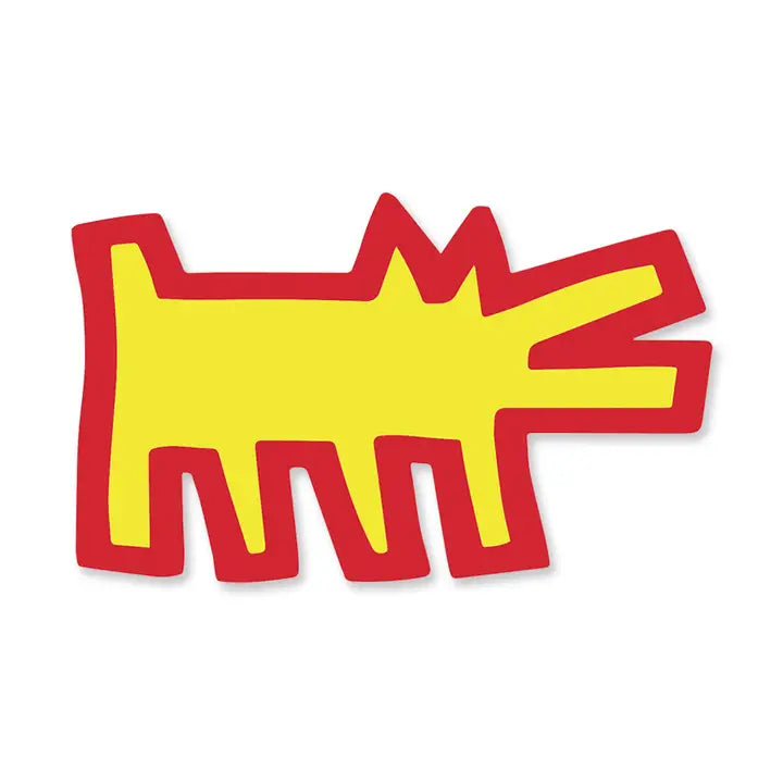 KEITH HARING YELLOW/RED BARKING DOG PATCH