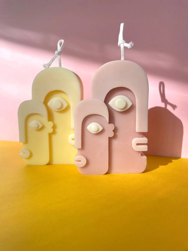 ABSTRACT FACE CANDLE