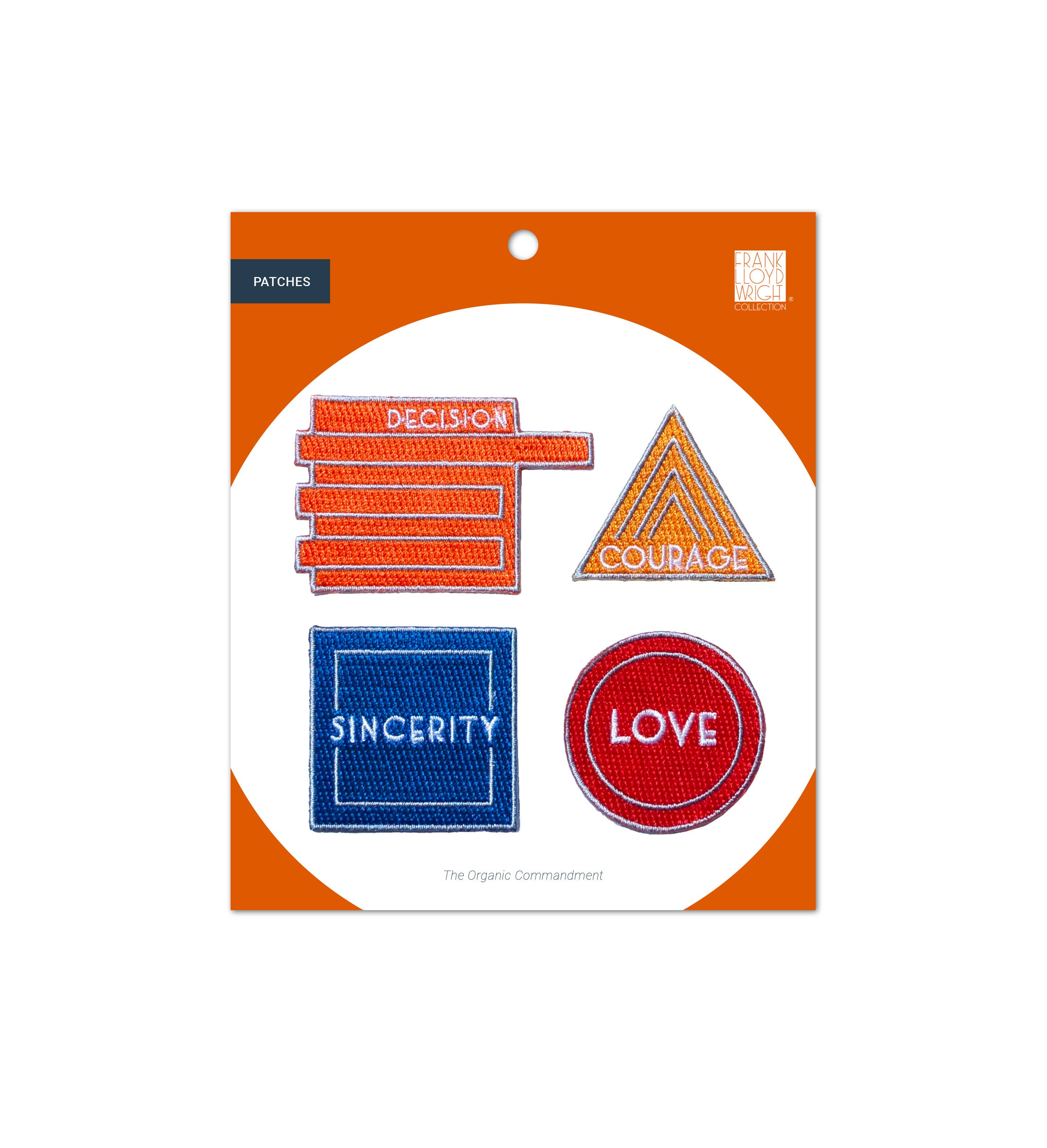 FRANK LLOYD WRIGHT ORGANIC COMMANDMENT SET OF FOUR PATCHES