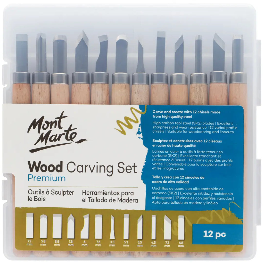 WOOD CARVING SET (12 PIECES)