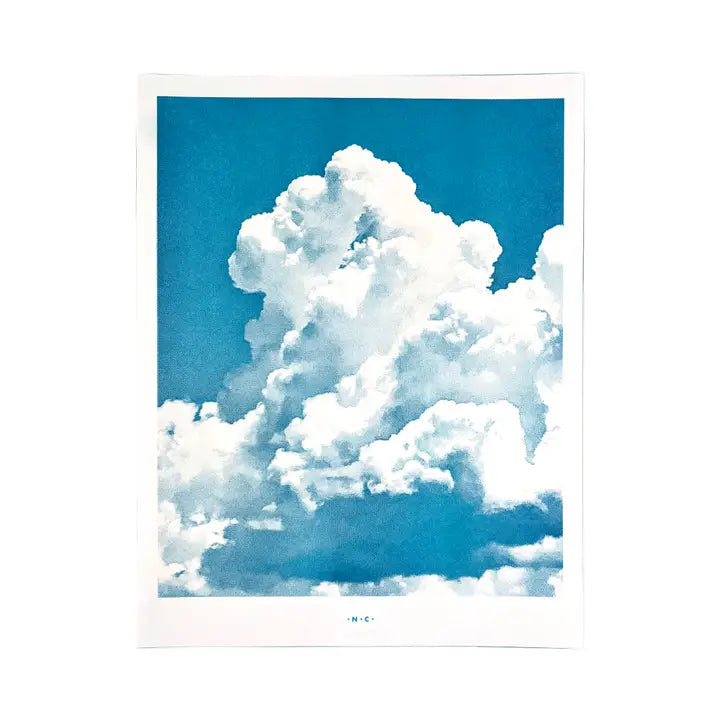 SOUTHWEST CLOUDS CUMULUS CONGESTUS- RISOGRAPH ART PRINT