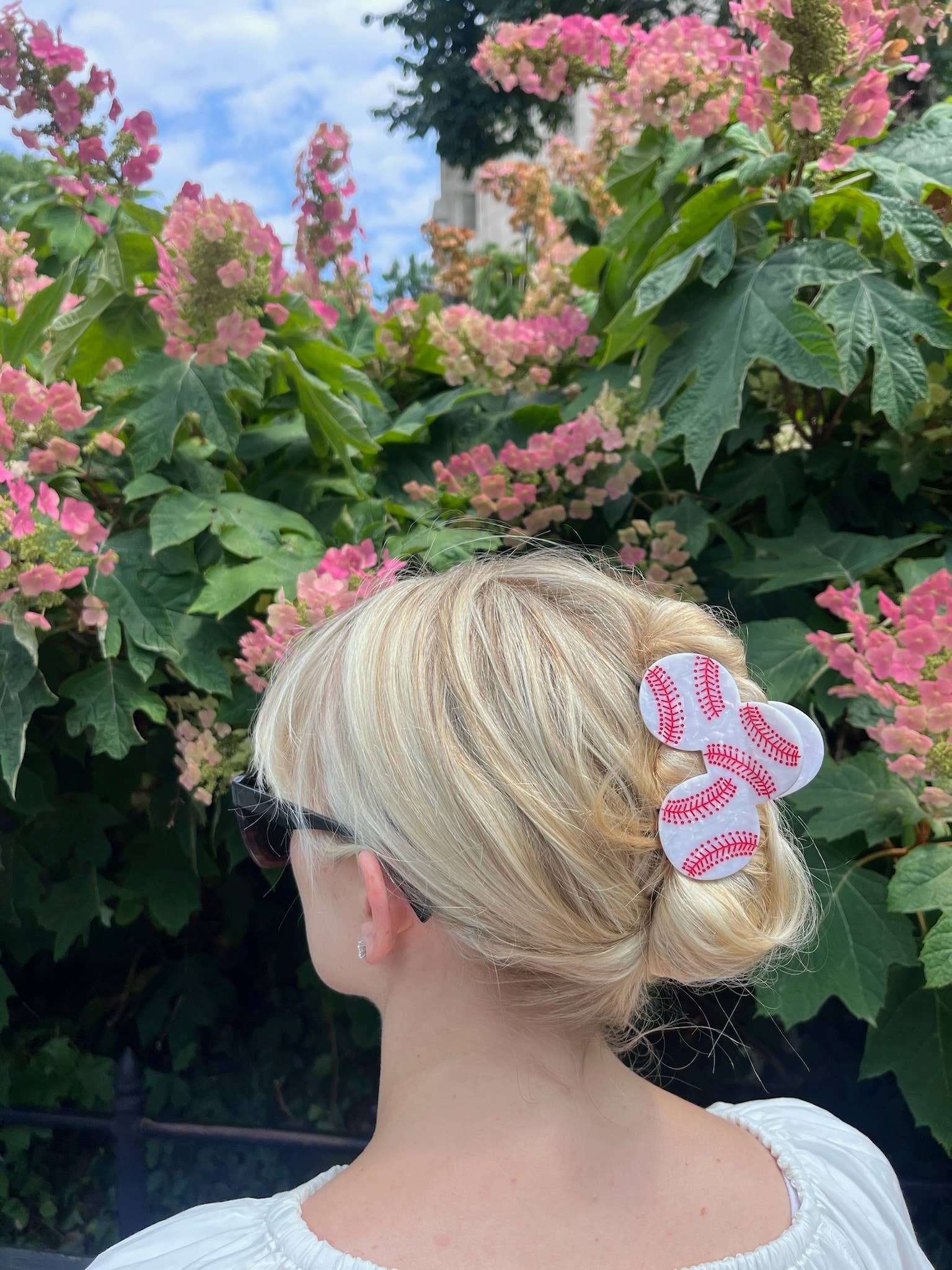 HANDPAINTED BASEBALL HAIR CLIP