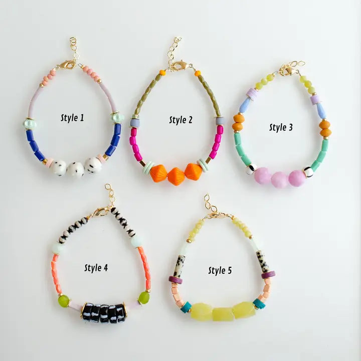 COLORFUL BEADED STACKING BRACELETS