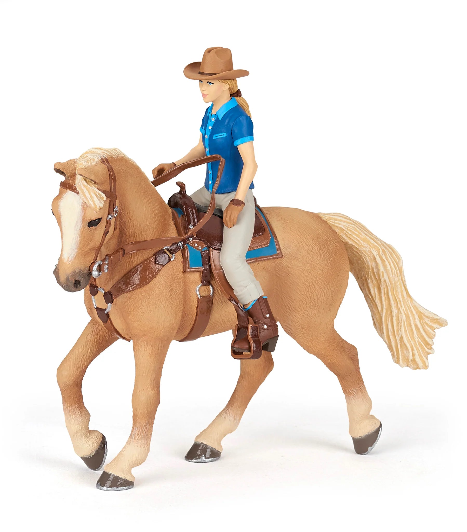 COWGIRL AND HER HORSE FIGURINE