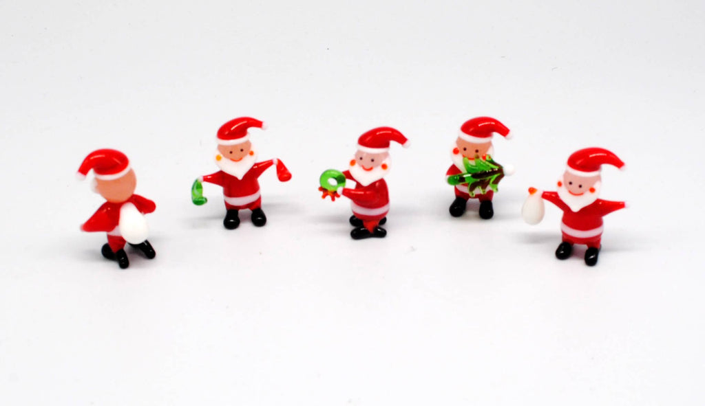 GLASS MINI SANTAS