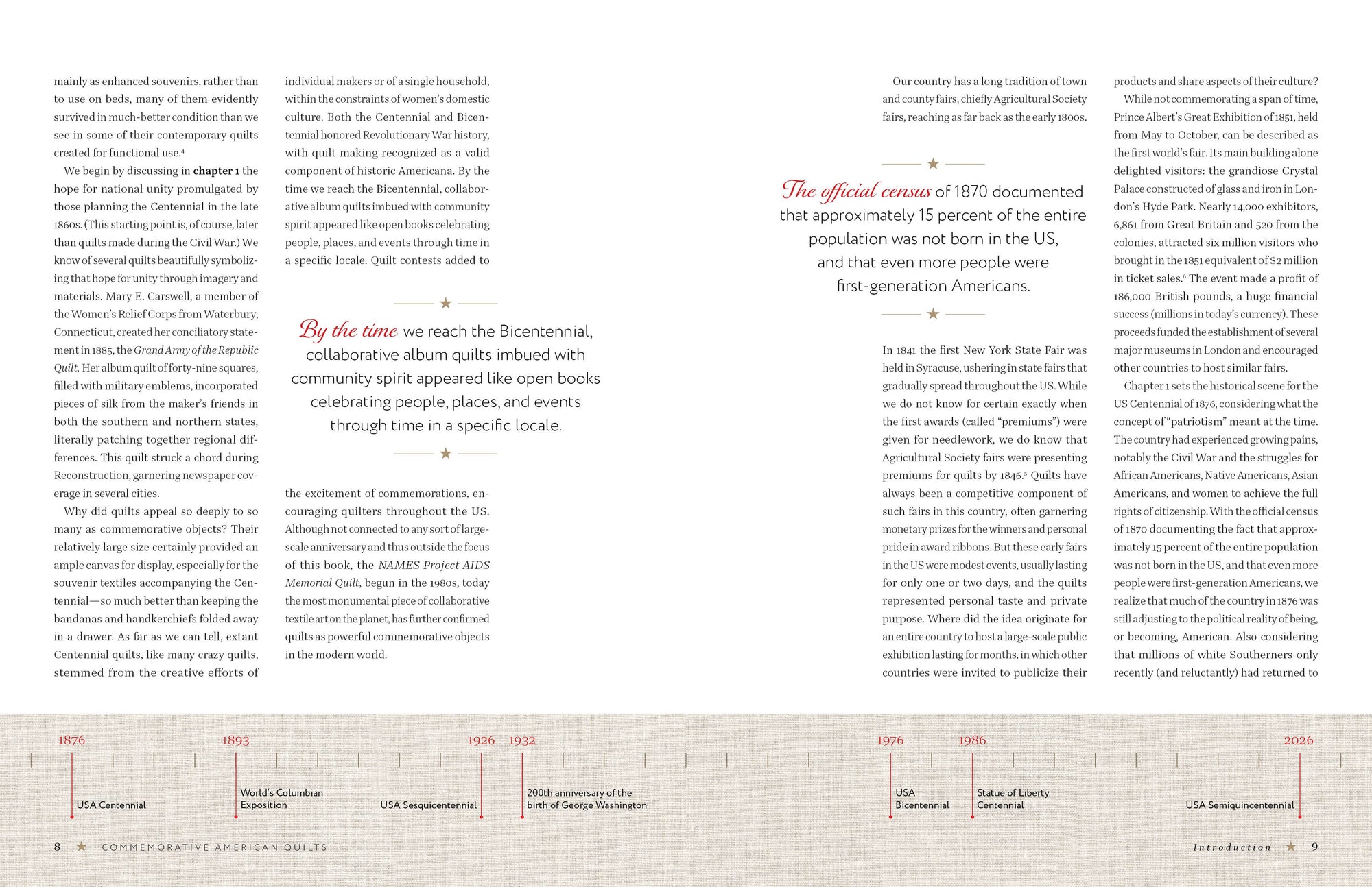 COMMERATIVE AMERICAN QUILTS