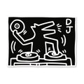 KEITH HARING BLACK/WHITE DJ DOG PATCH