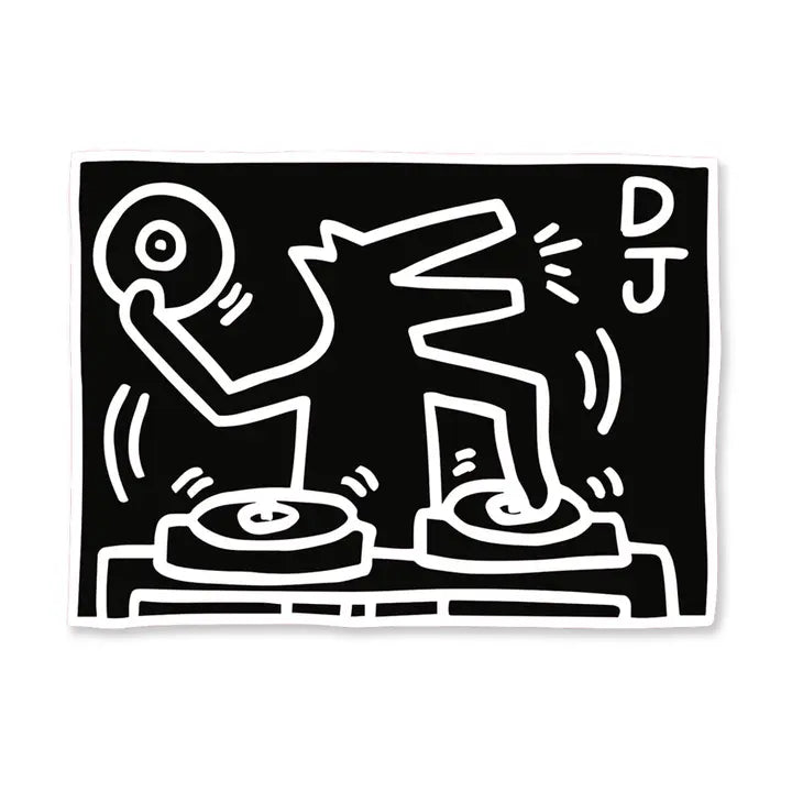 KEITH HARING BLACK/WHITE DJ DOG PATCH
